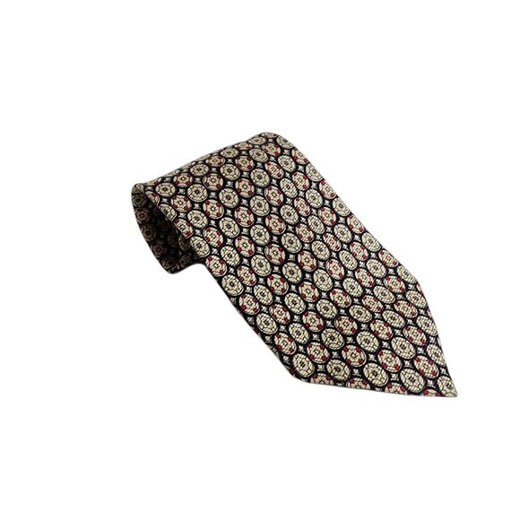 Polo Ralph Lauren Silk Handmade Mens Tie Black & Yellow/Gold Geometric Pattern - Picture 7 of 7